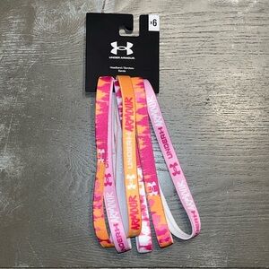 Under Armour Pink Orange Headband Bandeau 6 Pack NWT